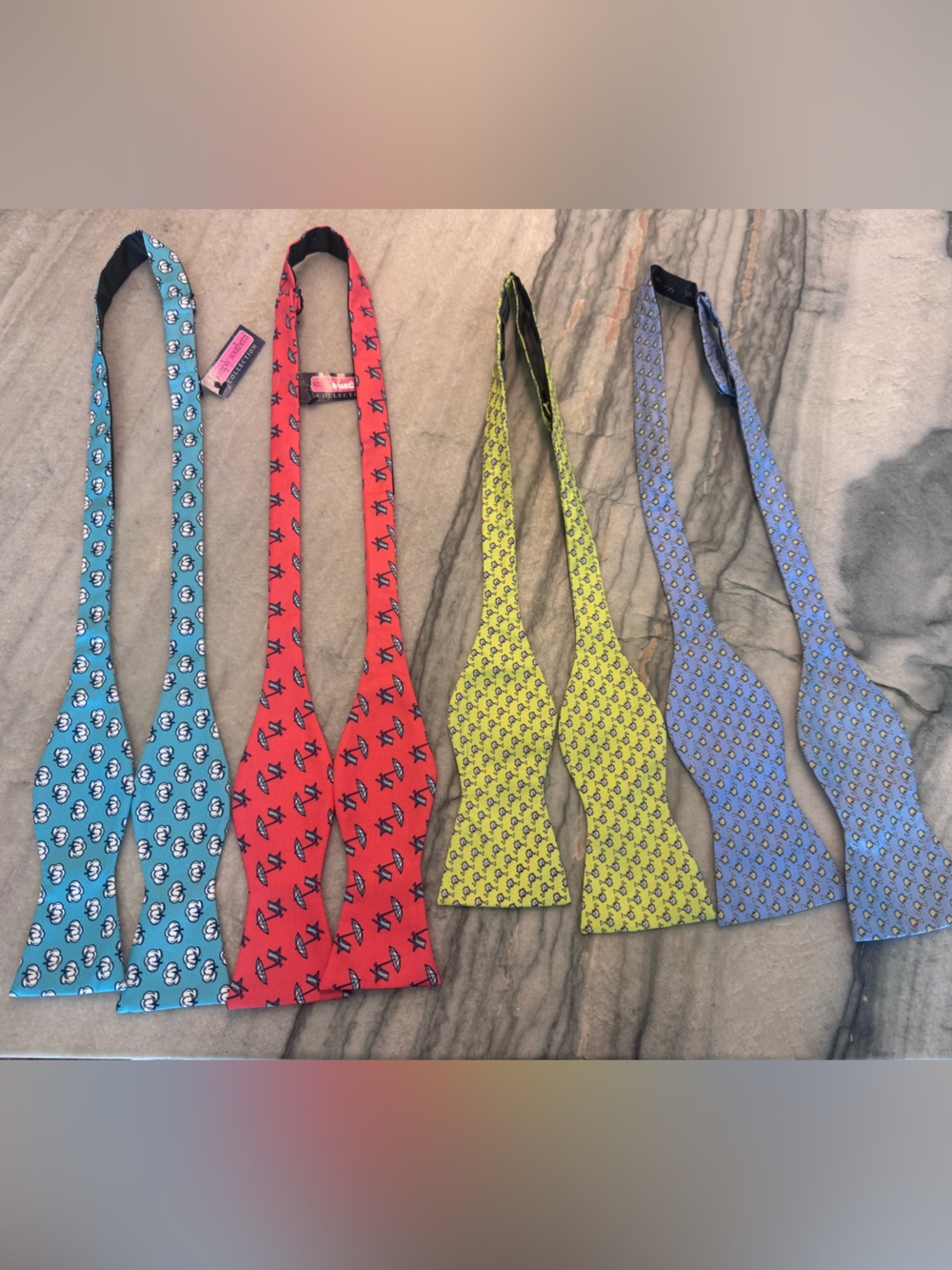 4 Self-Tie Bow Tie Blue Green & Red Bow-ties Men 2 NWT / 2 NWOT Simply Southern